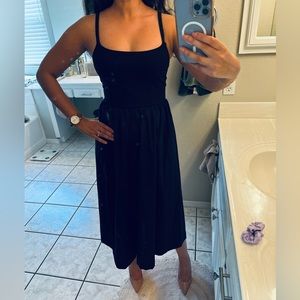 Old Navy midi fit and flare black dress, size small